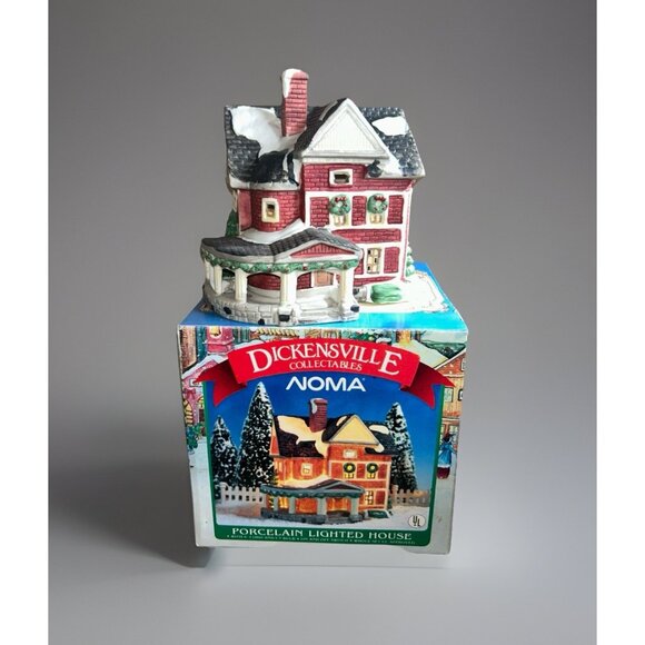 Dickensville Christmas Village 3 Story Brick House 1990 Rex & Lee NOMA With Box - Picture 1 of 9